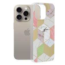  Techsuit - Márványsorozat - iPhone 15 Pro Max - Lila Hex tok