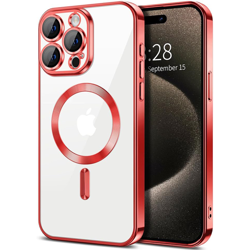 Techsuit - Luxus Kristály MagSafe - iPhone 15 Pro Max - Piros tok Techsuit - Luxus Kristály MagSafe - iPhone 15 Pro Max - Piros tok