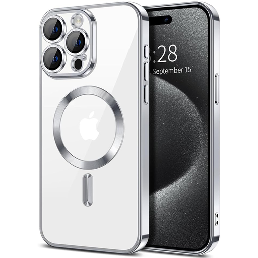 Techsuit - Luxus Kristály MagSafe - iPhone 15 Pro Max - Ezüst tok Techsuit - Luxus Kristály MagSafe - iPhone 15 Pro Max - Ezüst tok