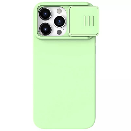 Nillkin - CamShield Silky MagSafe Szilikon - iPhone 15 Pro Max - Mentazöld tok Nillkin - CamShield Silky MagSafe Szilikon - iPhone 15 Pro Max - Mentazöld tok