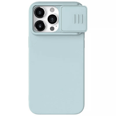  Nillkin - CamShield Selymes MagSafe Szilikon - iPhone 15 Pro Max - Köd Kék tok