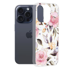  Techsuit - Marble Sorozat - iPhone 15 Pro - Chloe Fehér tok