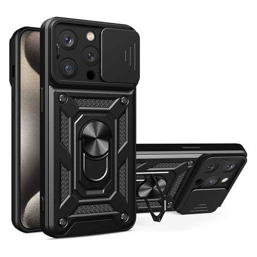 Techsuit - CamShield Széria - iPhone 15 Pro - Fekete tok Techsuit - CamShield Széria - iPhone 15 Pro - Fekete tok