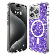  Techsuit - Csillogó Glitter MagSafe - iPhone 15 Pro - Lila tok