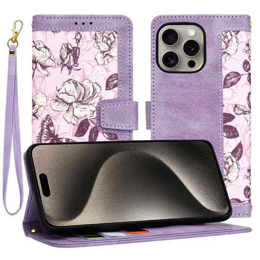  Techsuit - FlipCraft - iPhone 15 Pro Max - Titokzatos Lila tok