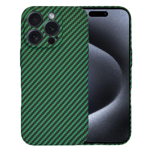 Techsuit - Carbonite Szálas Héj - iPhone 15 Pro - Zöld tok Techsuit - Carbonite Szálas Héj - iPhone 15 Pro - Zöld tok