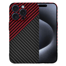  Techsuit - Karbonit Szálkeret - iPhone 15 Pro - Vörös Vortex tok