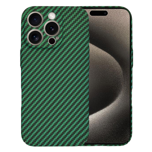  Techsuit - Carbonit Szálhéj - iPhone 15 Pro Max - Zöld tok