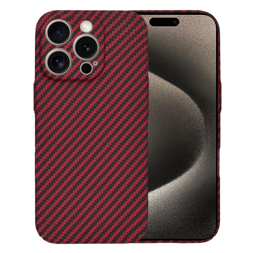 Techsuit - Szénszálas Borítás - iPhone 15 Pro Max - Piros tok Techsuit - Szénszálas Borítás - iPhone 15 Pro Max - Piros tok