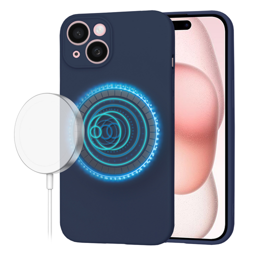 Techsuit - SoftFlex MagSafe - iPhone 15 - Tengerészkék tok Techsuit - SoftFlex MagSafe - iPhone 15 - Tengerészkék tok