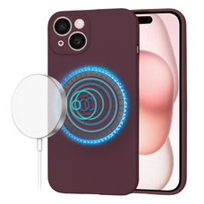  Techsuit - SoftFlex MagSafe - iPhone 15 - Szilvavörös tok