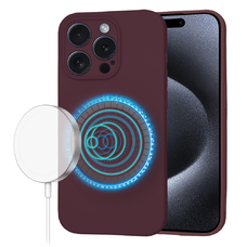  Techsuit - SoftFlex MagSafe - iPhone 15 Pro - Szilva Vörös tok