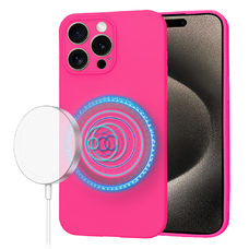  Techsuit - SoftFlex MagSafe - iPhone 15 Pro Max - Forró rózsaszín tok