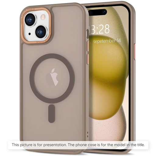 Techsuit - HaloFrost MagSafe Sorozat - iPhone 15 Pro - Homokkő Barna tok Techsuit - HaloFrost MagSafe Sorozat - iPhone 15 Pro - Homokkő Barna tok