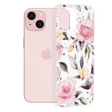  Techsuit - Márvány Kollekció - iPhone 15 - Chloe Fehér tok