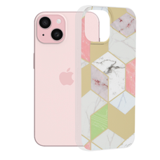 Techsuit - Márvány Sorozat - iPhone 15 - Lila Hex tok