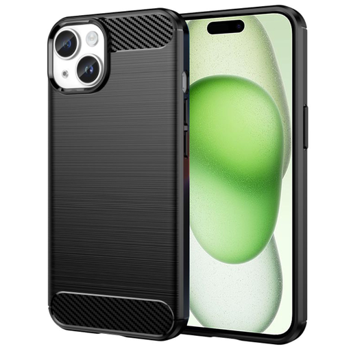 Techsuit - Karbon Szilikon - iPhone 15 - Fekete tok Techsuit - Karbon Szilikon - iPhone 15 - Fekete tok