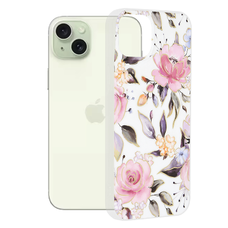  Techsuit - Márvány Sorozat - iPhone 15 Plus - Chloe Fehér tok