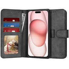  Techsuit - Napló könyv - iPhone 15 - Fekete tok