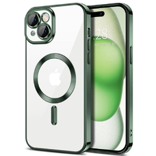  Techsuit - Luxus Kristály MagSafe - iPhone 15 - Mélyzöld tok