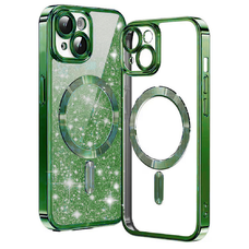  Techsuit - Luxus Csillogó MagSafe - iPhone 15 - Mélyzöld tok