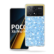  Techsuit - Csillogó Csillám - Xiaomi Poco X6 Pro - Kék tok