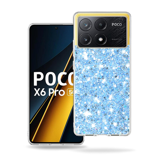 Techsuit - Csillogó Csillám - Xiaomi Poco X6 Pro - Kék tok Techsuit - Csillogó Csillám - Xiaomi Poco X6 Pro - Kék tok