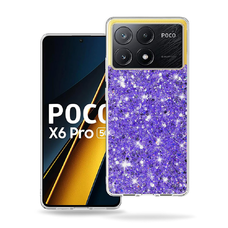  Techsuit - Csillogó Csillám - Xiaomi Poco X6 Pro - Lila tok