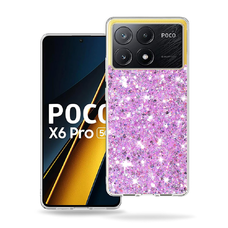  Techsuit - Csillogó csillámlás - Xiaomi Poco X6 Pro - Magenta tok