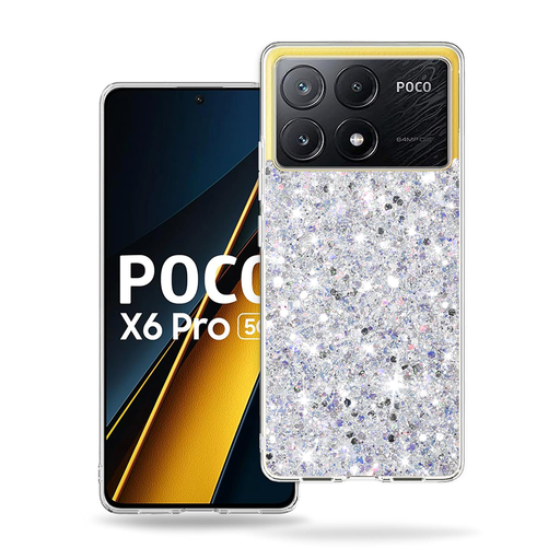 Techsuit - Csillogó Csillámpor - Xiaomi Poco X6 Pro - Fehér tok Techsuit - Csillogó Csillámpor - Xiaomi Poco X6 Pro - Fehér tok