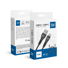 BLUE STAR kábel USB A-ról Type C-re 2A 12W DC99C 1 m fekete