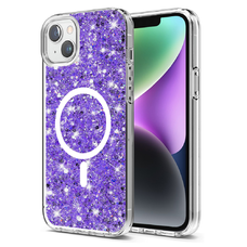  Techsuit - Csillogó Glitter MagSafe - iPhone 14 Plus / iPhone 15 Plus - Lila tok