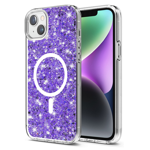 Techsuit - Csillogó Glitter MagSafe - iPhone 14 Plus / iPhone 15 Plus - Lila tok Techsuit - Csillogó Glitter MagSafe - iPhone 14 Plus / iPhone 15 Plus - Lila tok