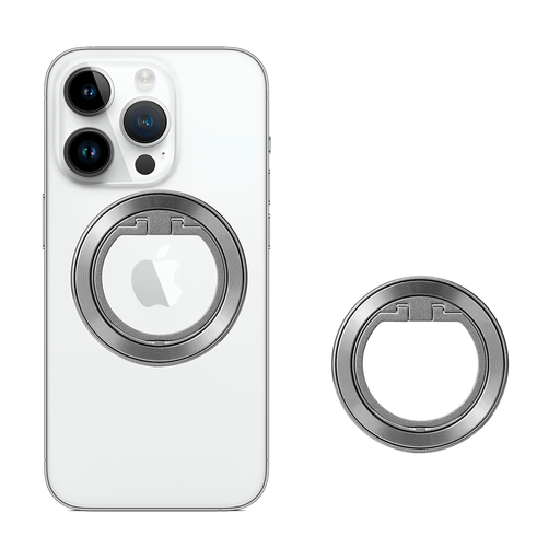  Techsuit - MagSafe telefontartó gyűrű (MPR2) - kerek alak, alumínium ötvözet - ezüst