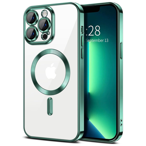 Techsuit - Luxus Kristály MagSafe - iPhone 13 Pro - Világoszöld tok Techsuit - Luxus Kristály MagSafe - iPhone 13 Pro - Világoszöld tok