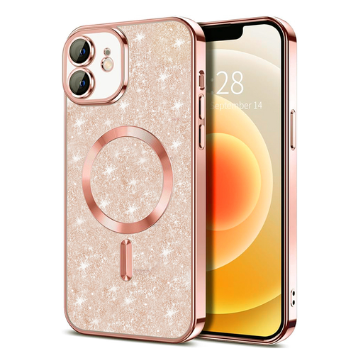 Techsuit - Luxuskivitelű Csillogó MagSafe - iPhone 12 - Rózsaarany tok Techsuit - Luxuskivitelű Csillogó MagSafe - iPhone 12 - Rózsaarany tok