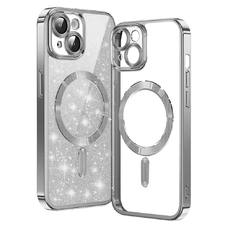  Techsuit - Luxus Csillogó MagSafe - iPhone 13 - Ezüst tok