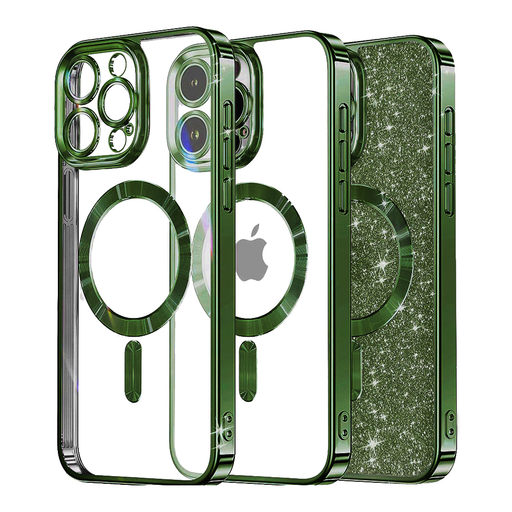 Techsuit - Luxus Glitter MagSafe - iPhone 13 Pro - Mélyzöld tok Techsuit - Luxus Glitter MagSafe - iPhone 13 Pro - Mélyzöld tok