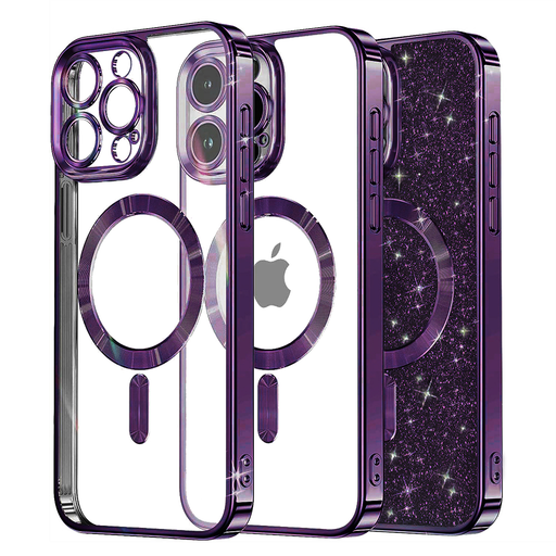 Techsuit - Luxus Csillogó MagSafe - iPhone 13 Pro - Mély Lila tok Techsuit - Luxus Csillogó MagSafe - iPhone 13 Pro - Mély Lila tok