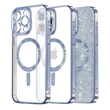  Techsuit - Luxuskivitelű Csillogó MagSafe - iPhone 13 Pro Max - Világoskék tok