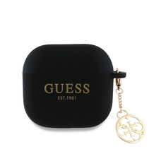 Guess 4G Charm Szilikon Tok AirPods 4-hez Fekete