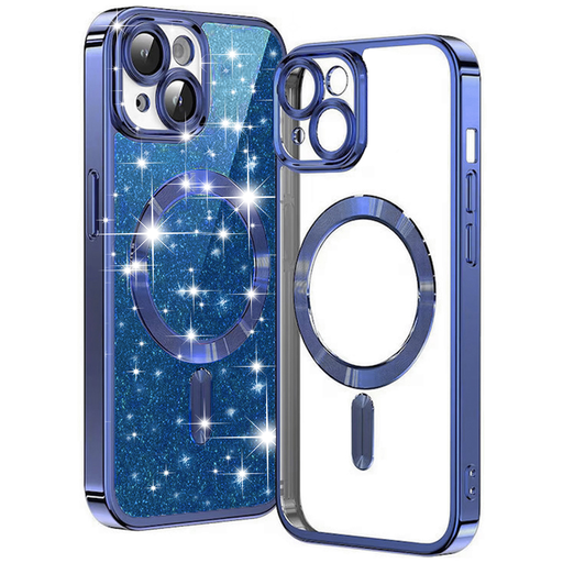 Techsuit - Luxus Csillogó MagSafe - iPhone 14 Plus - Mély Kék tok Techsuit - Luxus Csillogó MagSafe - iPhone 14 Plus - Mély Kék tok