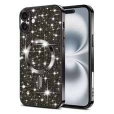  Techsuit - Luxus Csillogó MagSafe - iPhone 16 - Fekete tok