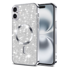  Techsuit - Luxus Csillogó MagSafe - iPhone 16 - Ezüst tok