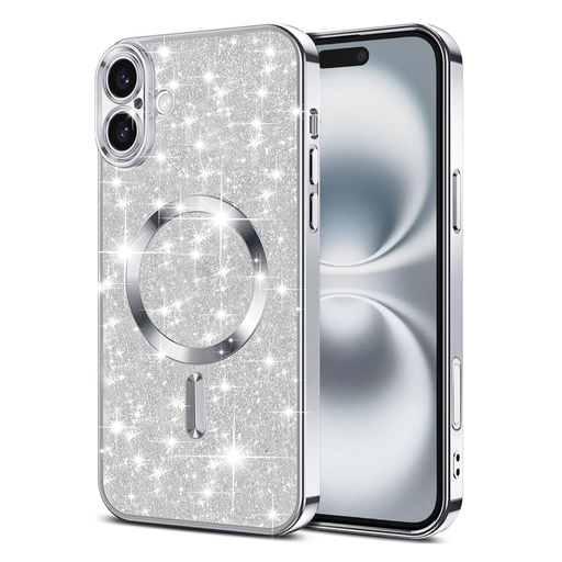 Techsuit - Luxusný Lesklý MagSafe - iPhone 16 - Strieborné puzdro