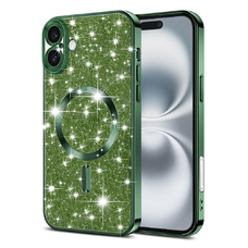  Techsuit - Luxus Csillogó MagSafe - iPhone 16 Plus - Mélyzöld tok