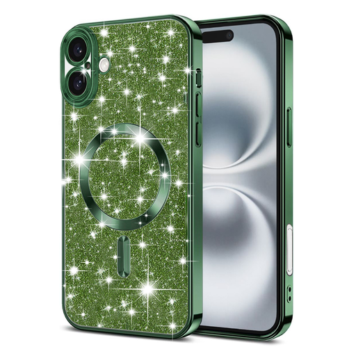 Techsuit - Luxus Csillogó MagSafe - iPhone 16 Plus - Mélyzöld tok Techsuit - Luxus Csillogó MagSafe - iPhone 16 Plus - Mélyzöld tok