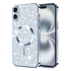  Techsuit - Luxus Csillogó MagSafe - iPhone 16 Plus - Világoskék tok