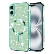  Techsuit - Luxus Glitter MagSafe - iPhone 16 Plus - Világoszöld tok