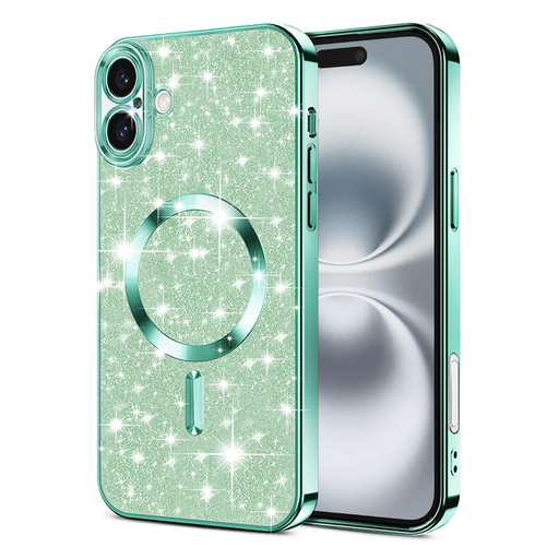 Techsuit - Luxus Glitter MagSafe - iPhone 16 Plus - Világoszöld tok Techsuit - Luxus Glitter MagSafe - iPhone 16 Plus - Világoszöld tok
